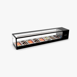 Vitrine R&eacute;frig&eacute;r&eacute;e Statique Double Sushi Noire VTLG8S - SAYL