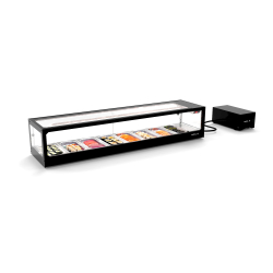 Vitrine R&eacute;frig&eacute;r&eacute;e Statique Double Sushi Noire - VTLG8SGR - SAYL