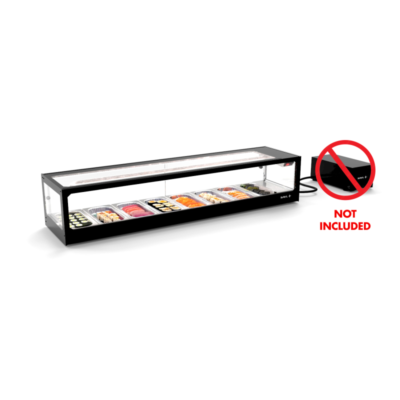 Vitrine r&eacute;frig&eacute;r&eacute;e statique double sushis noire VTLG8SGZ - SAYL