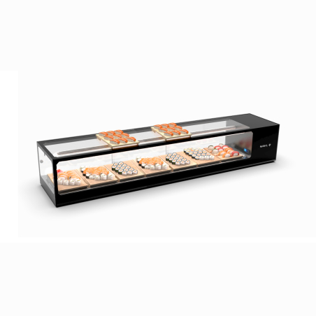Vitrine R&eacute;frig&eacute;r&eacute;e Statique Double pour Sushi Noire VTLG8SP - SAYL