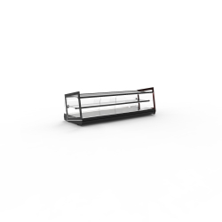 Vitrine neutre 3 niveaux Noire avec portes coulissantes - NKU6L - SAYL