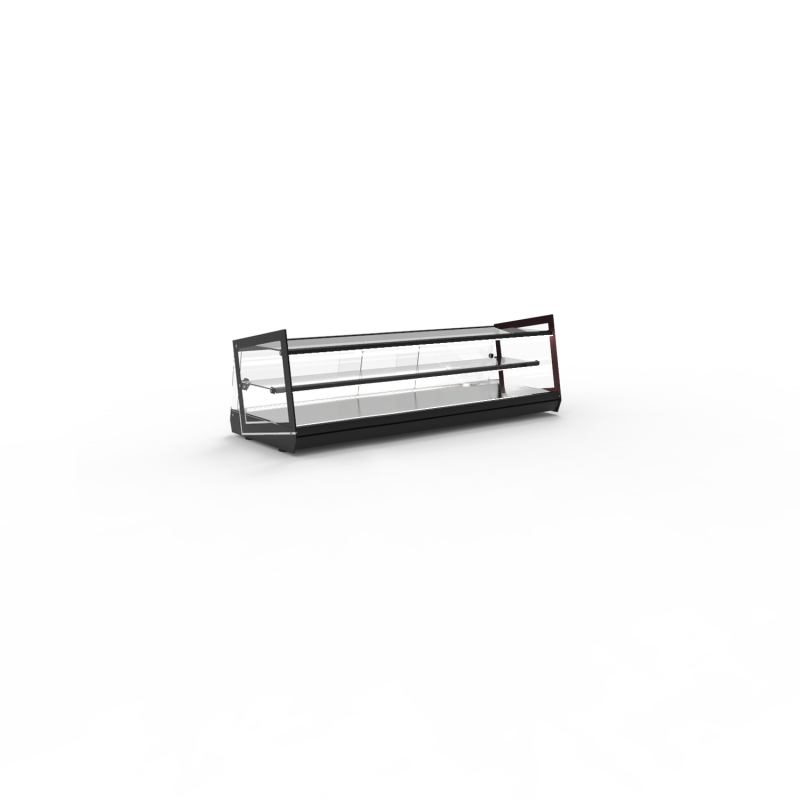 Vitrine neutre 3 niveaux Noire avec portes coulissantes - NKU6L - SAYL