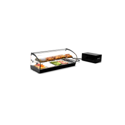 Vitrine R&eacute;frig&eacute;r&eacute;e Statique Noire pour Couvercles, Portes Coulissantes, &Eacute;tag&egrave;re R&eacute;glable SK24GR - SAYL