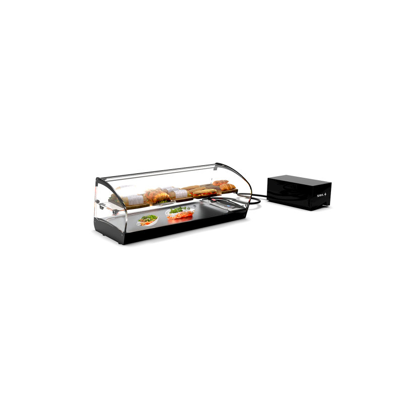 Vitrine R&eacute;frig&eacute;r&eacute;e Statique Noire SK24GRP pour Couvercles, 1 &Eacute;tag&egrave;re R&eacute;glable - SAYL