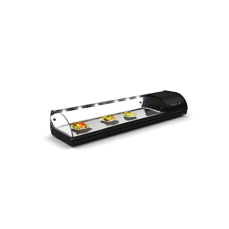 Vitrine r&eacute;frig&eacute;r&eacute;e statique noire pour couvercles V6NP - SAYL