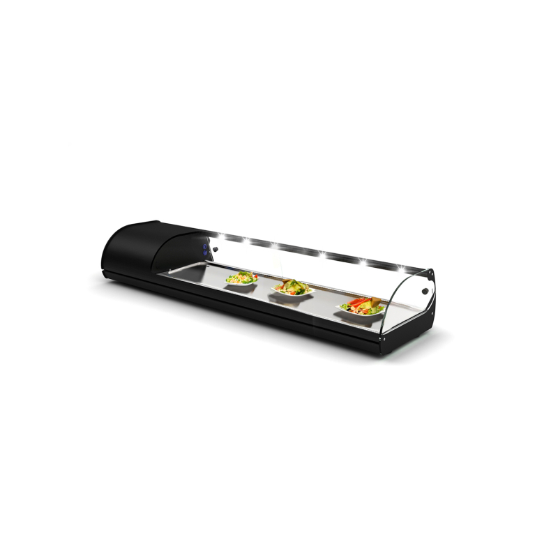 Vitrine R&eacute;frig&eacute;r&eacute;e Statique Noire pour Couvercles avec Portes Coulissantes Arri&egrave;re - V6NPI - SAYL