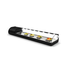Vitrine r&eacute;frig&eacute;r&eacute;e statique noire avec portes coulissantes V8NPI - SAYL