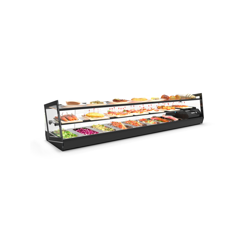 Vitrine r&eacute;frig&eacute;r&eacute;e statique noire 3 niveaux VCKB8 - SAYL