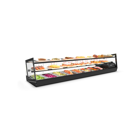 Vitrine r&eacute;frig&eacute;r&eacute;e statique noire 3 niveaux VCKB8 - SAYL