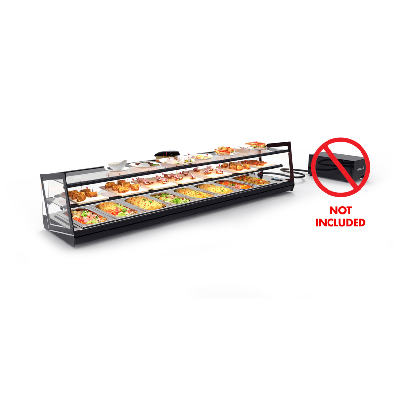 Vitrine r&eacute;frig&eacute;r&eacute;e statique noire 3 niveaux, portes coulissantes VCKB8GRZ - SAYL