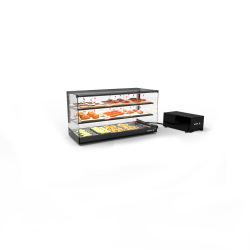 Vitrine R&eacute;frig&eacute;r&eacute;e Statique Triple Hauteur Noire, 2 &Eacute;tag&egrave;res - VTLG24GR-2 - SAYL