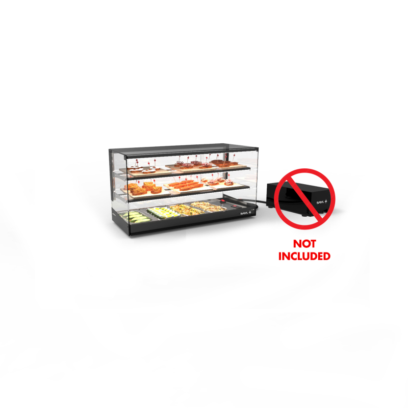 Vitrine R&eacute;frig&eacute;r&eacute;e Statique Triple Hauteur Noire VTLG24GRZ-2 - SAYL