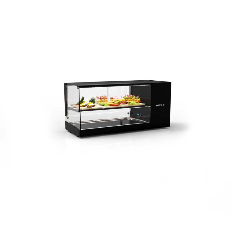 Vitrine R&eacute;frig&eacute;r&eacute;e Statique Triple Hauteur Noire VTLG24P-1 - SAYL