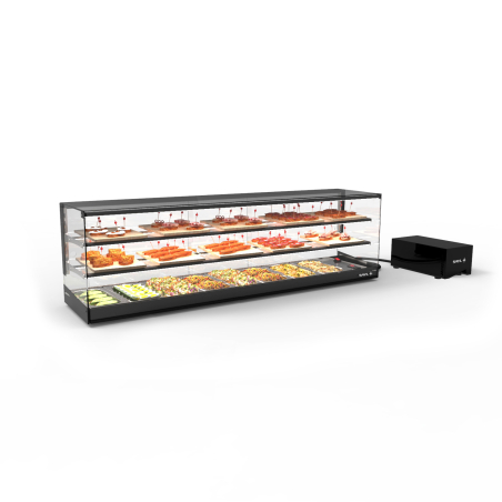 Vitrine r&eacute;frig&eacute;r&eacute;e statique triple hauteur noire VTLG28GR-2 - SAYL