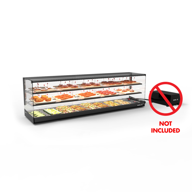 Vitrine R&eacute;frig&eacute;r&eacute;e Statique Triple Hauteur Noire VTLG28GRZ-2 - SAYL