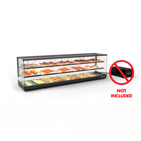 Vitrine R&eacute;frig&eacute;r&eacute;e Statique Triple Hauteur Noire VTLG28GRZ-2 - SAYL