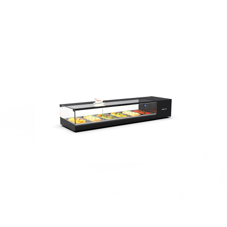 Vitrine r&eacute;frig&eacute;r&eacute;e statique Logic Tapas noire VTLG6 - SAYL