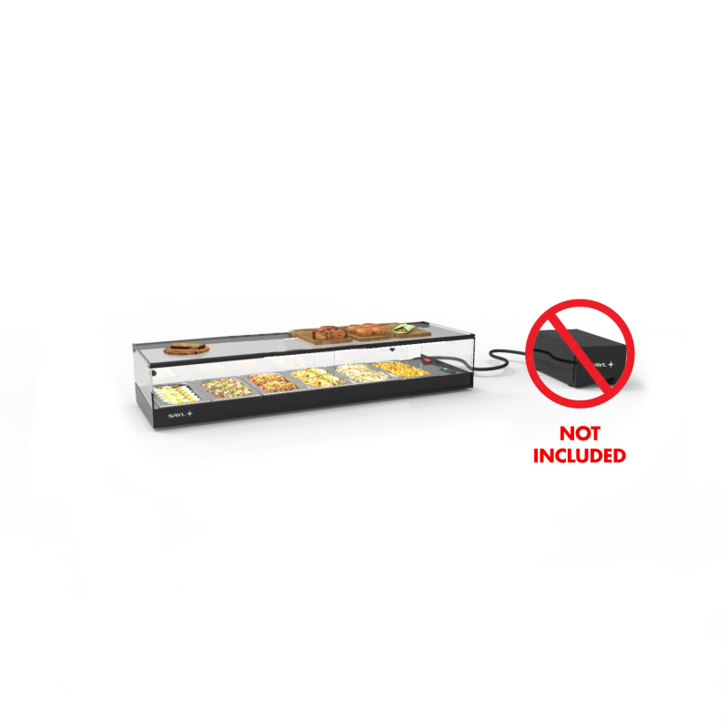Vitrine r&eacute;frig&eacute;r&eacute;e statique noire pour couvercles, portes coulissantes arri&egrave;re - VTLG6GRZ - SAYL