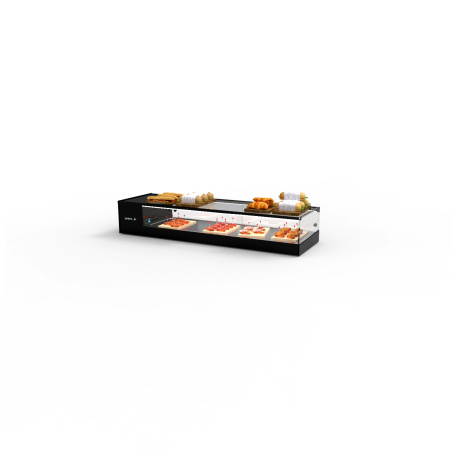 Vitrine R&eacute;frig&eacute;r&eacute;e Statique Noire pour Couvercles, Portes Coulissantes Arri&egrave;re - VTLG6P-I - SAYL