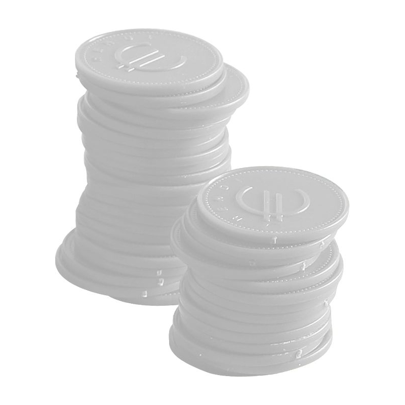 100 Jetons Blancs de Compteur BarUp ⌀25mm pour Jeux et Monnaie - Hendi
