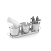 3 Seaux de Service Professionnels avec Plateau de Transport, 415x130x125mm - Hendi