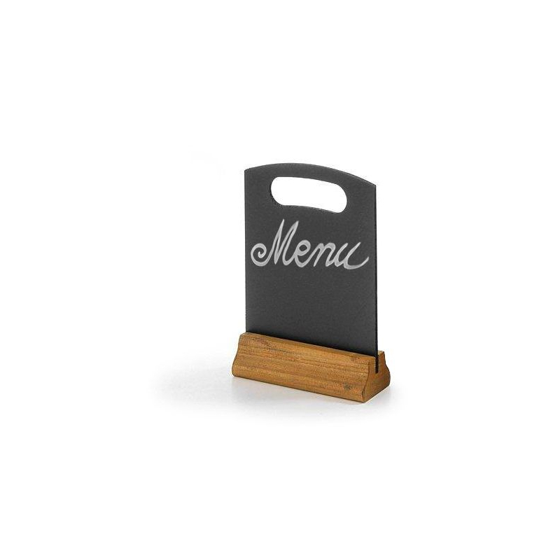 Ardoise de table noire 2 pi&egrave;ces avec support en bois 150x50x230mm - Hendi