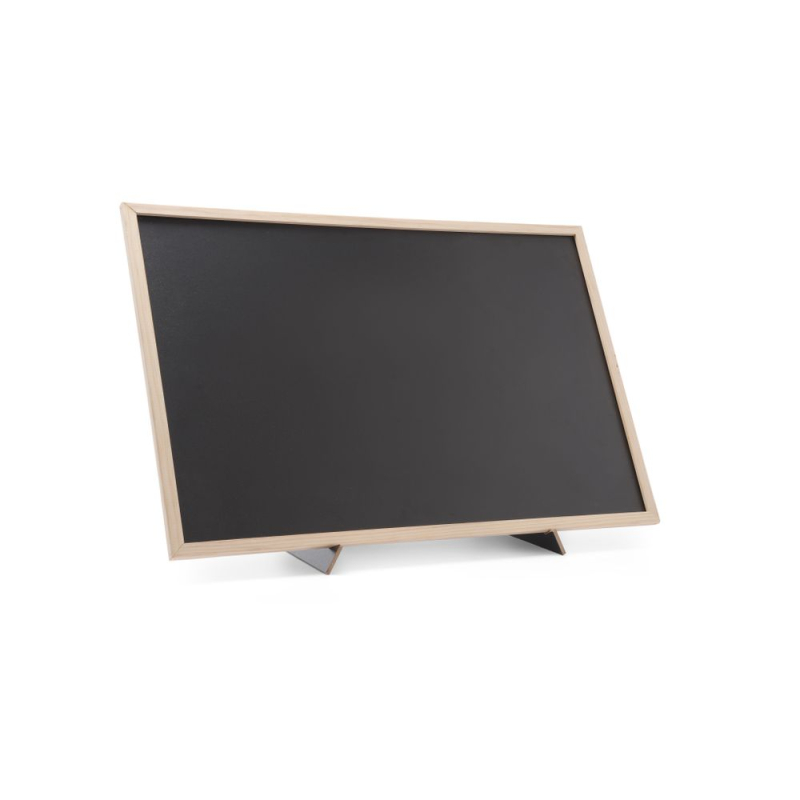 Ardoise grand format 400x600mm avec cadre bois et support pratique - Hendi