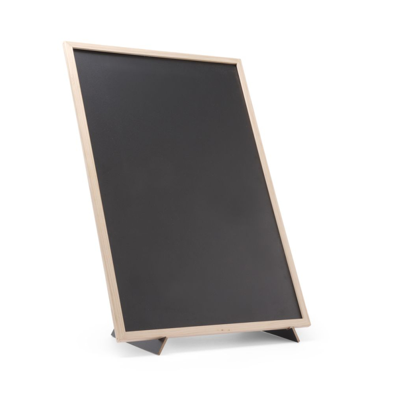Ardoise grand format 400x600mm avec cadre bois et support pratique - Hendi