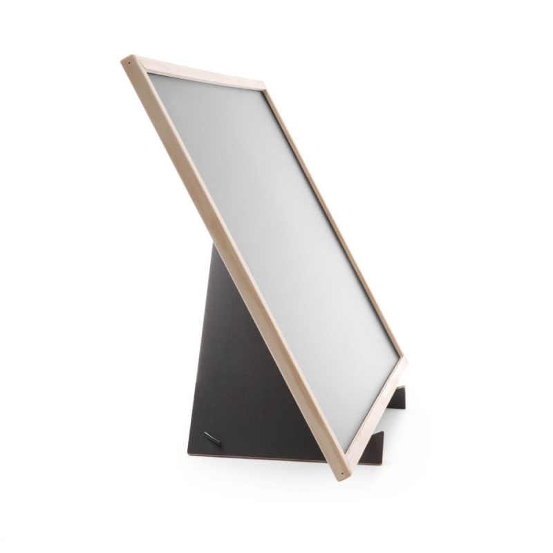 Ardoise grand format 400x600mm avec cadre bois et support pratique - Hendi
