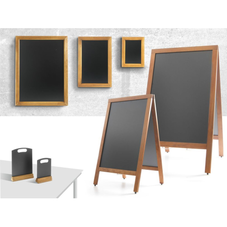Ardoise Murale Noire avec Cadre en Bois 400x600mm - Hendi