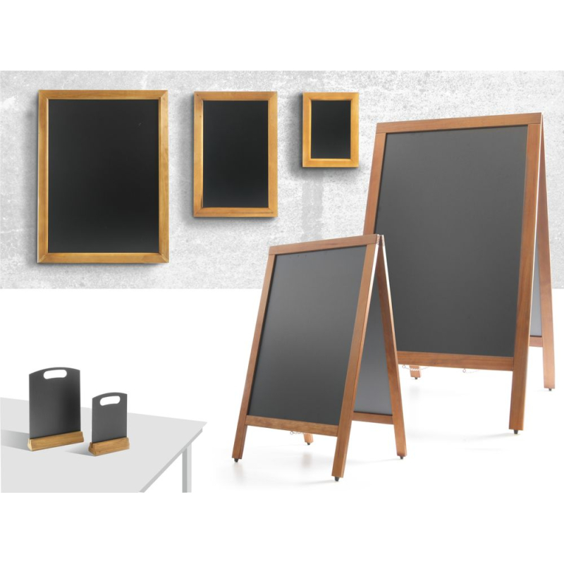 Ardoise Murale Noire avec Cadre en Bois 600x800mm - Hendi