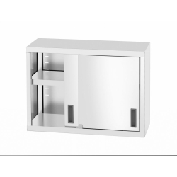 Armoire murale soud&eacute;e professionnelle en inox avec portes coulissantes, 800x300x600 mm - Hendi