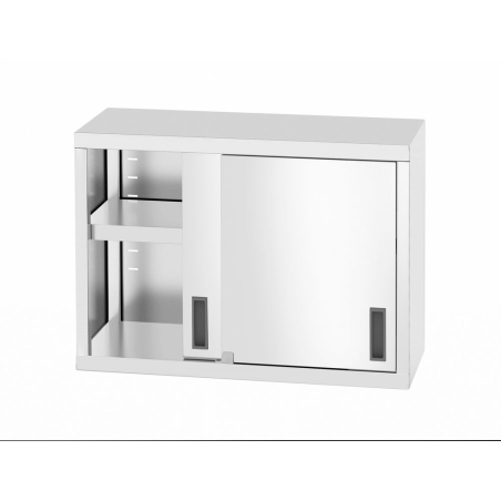 Armoire murale soud&eacute;e professionnelle en inox avec portes coulissantes, 800x300x600 mm - Hendi