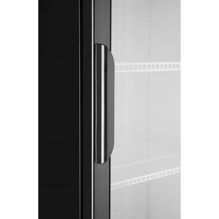 Armoire r&eacute;frig&eacute;r&eacute;e professionnelle 254L, porte simple vitr&eacute;e, noire, 578x605x(H)1980mm - Hendi