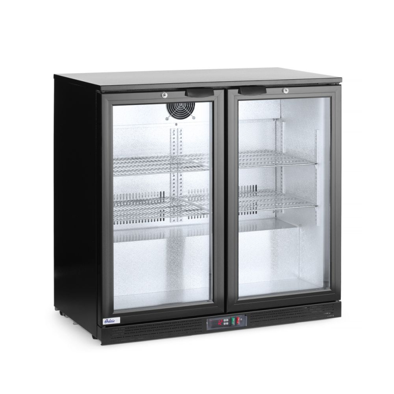 Arri&egrave;re de bar double porte 158L Noir Arktic - Hendi
