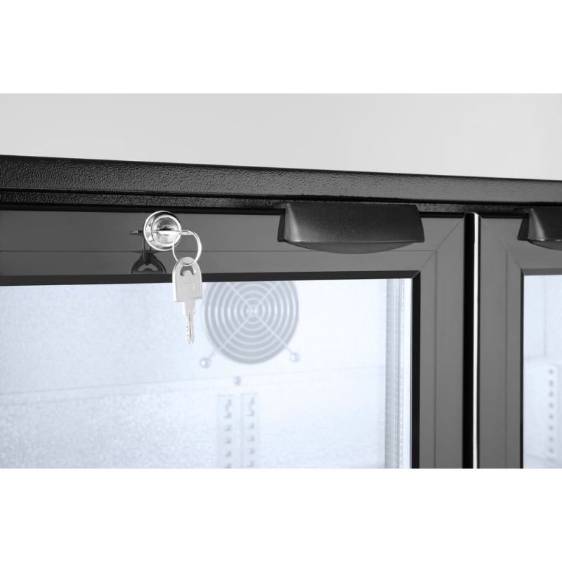 Arri&egrave;re de bar double porte 158L Noir Arktic - Hendi