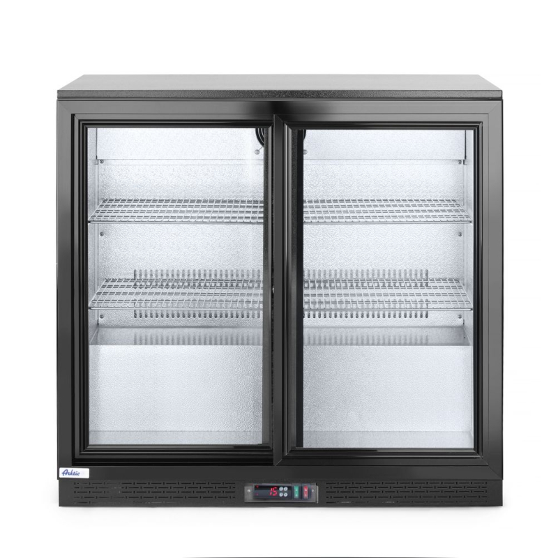 Arri&egrave;re de bar r&eacute;frig&eacute;r&eacute; 158L avec double portes coulissantes, 900x520x865mm - Hendi