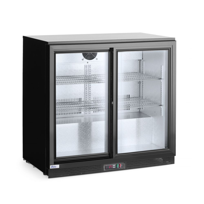 Arri&egrave;re de bar r&eacute;frig&eacute;r&eacute; 158L avec double portes coulissantes, 900x520x865mm - Hendi