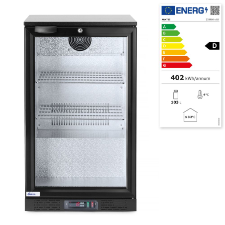 Arri&egrave;re de bar r&eacute;frig&eacute;r&eacute; Arktic 86L Noir, 1 porte, Hauteur 865mm - Hendi
