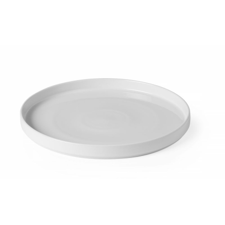 Assiette &agrave; bord haut Oslo en porcelaine blanche &eacute;maill&eacute;e, &Oslash;280mm, H28mm - Hendi