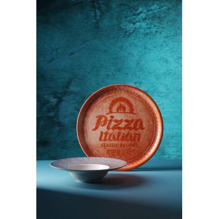Assiette &agrave; Pizza Porcelaine Rouge Terracotta &Oslash;330mm - Hendi