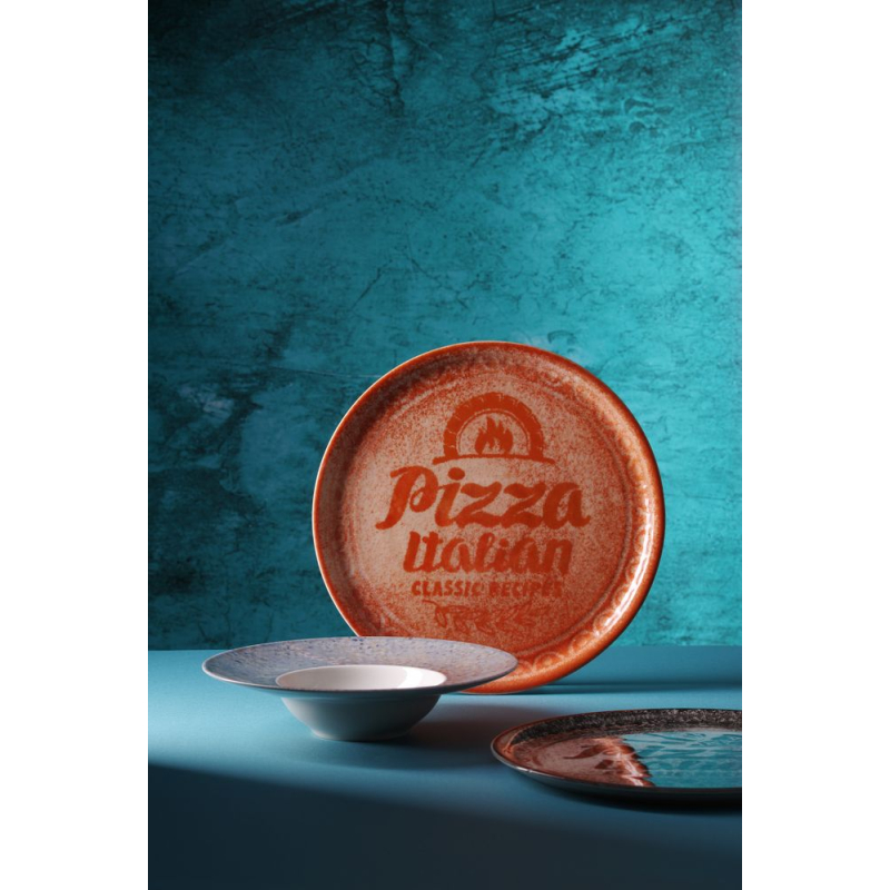 Assiette &agrave; Pizza Porcelaine Rouge Terracotta &Oslash;330mm - Hendi