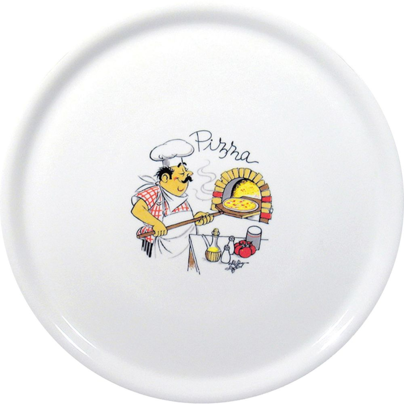 Assiette &agrave; Pizza Traditionnelle C&eacute;ramique Blanche ⌀330mm - Hendi