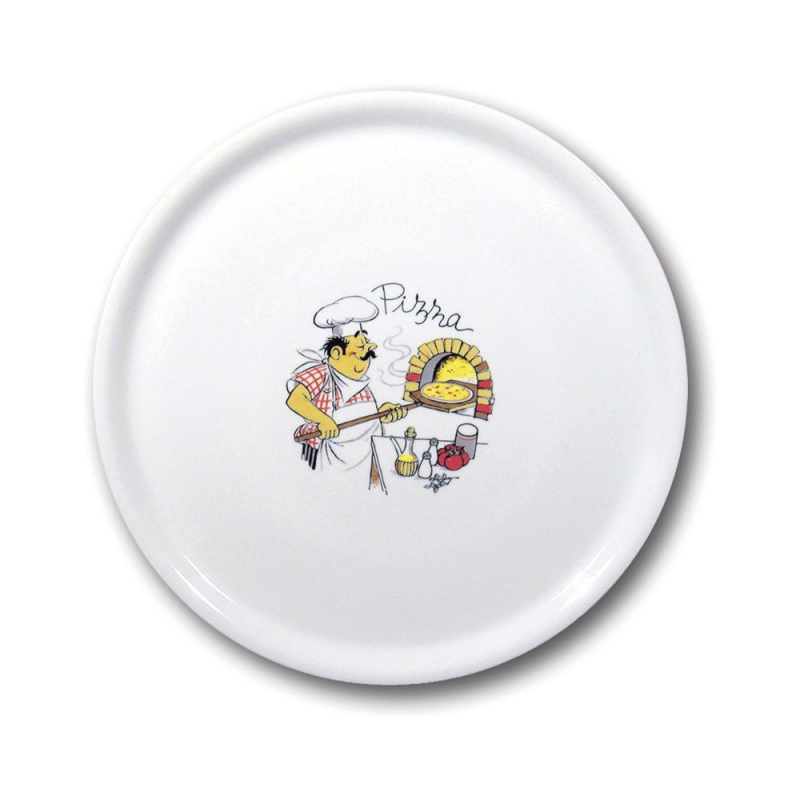 Assiette &agrave; Pizza Traditionnelle C&eacute;ramique Blanche ⌀330mm - Hendi