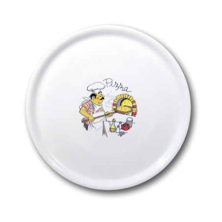 Assiette &agrave; Pizza Traditionnelle C&eacute;ramique Blanche ⌀330mm - Hendi