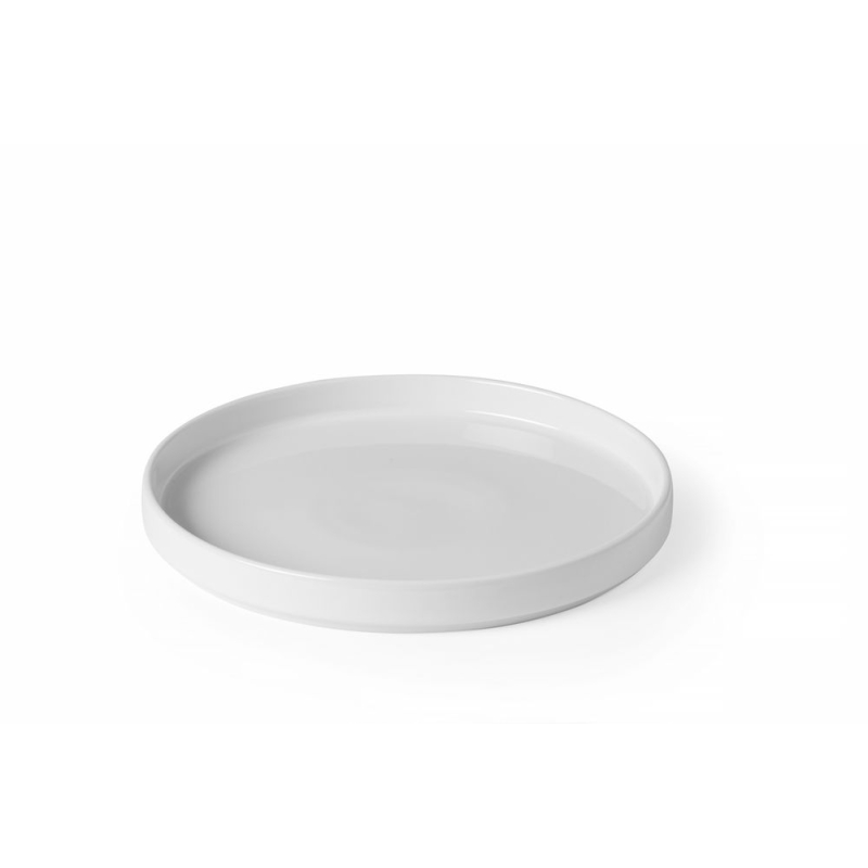 Assiette Oslo en Porcelaine Blanche &agrave; Bord Haut, ⌀240mm - Hendi
