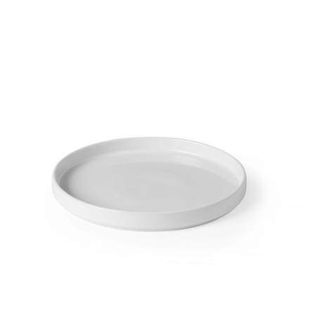 Assiette Oslo en Porcelaine Blanche &agrave; Bord Haut, ⌀240mm - Hendi
