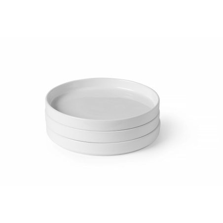 Assiette Oslo en Porcelaine Blanche &agrave; Bord Haut, ⌀240mm - Hendi