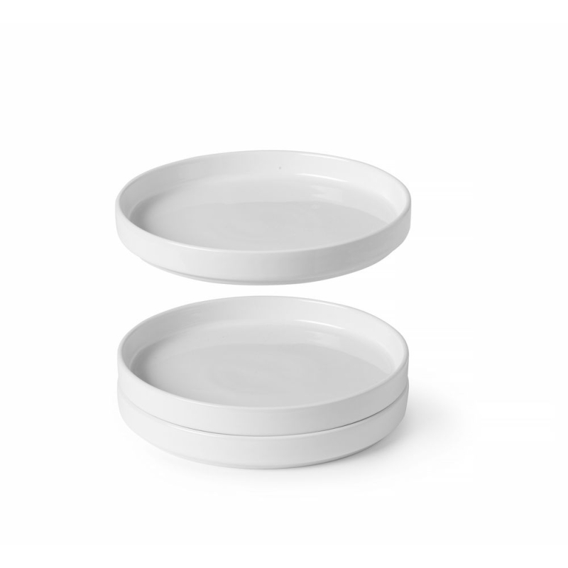 Assiette Oslo en Porcelaine Blanche &agrave; Bord Haut, ⌀240mm - Hendi