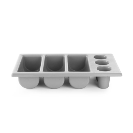Bac &agrave; couverts GN 1/1 6 compartiments Gris clair 530x325x105mm - Hendi